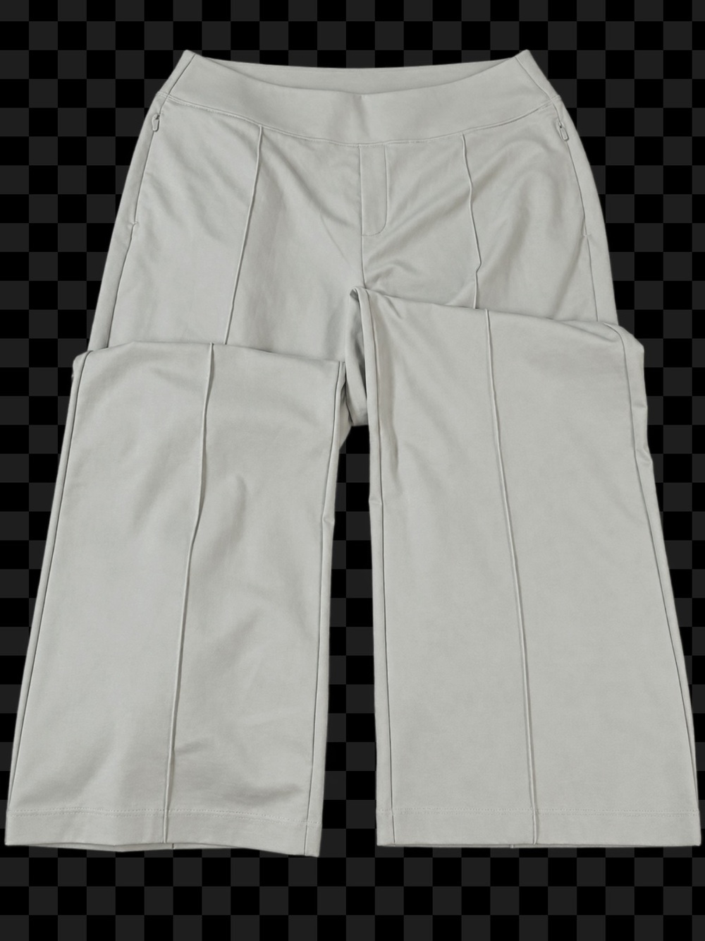 Light Gray womens Wide-Leg Seam Detail Pants